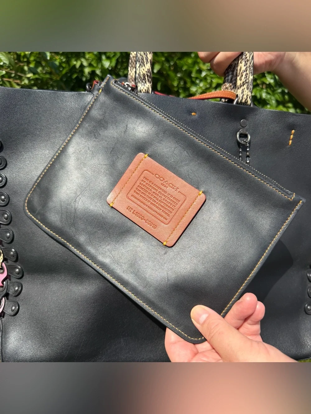 Coach Rogue Tote With Snakeskin Coach Link Detail 86919